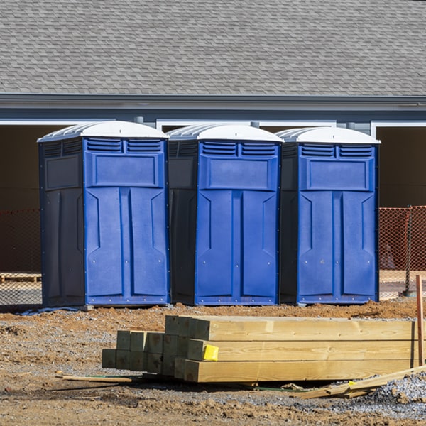 what is the expected delivery and pickup timeframe for the portable restrooms in Harleton